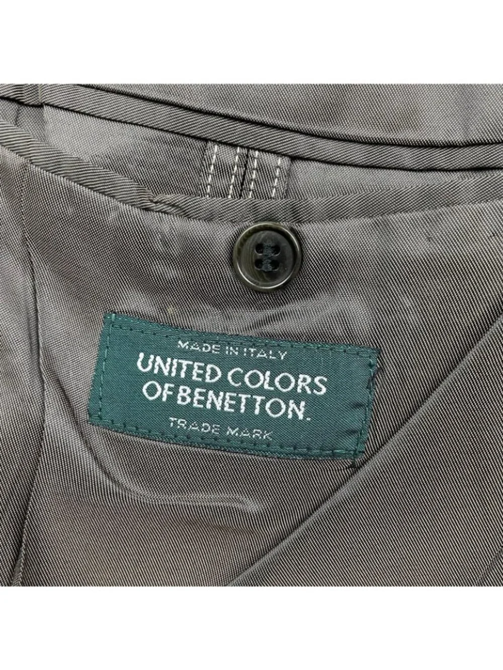 VTG United Colors Of Benetton Men's Flannel Blazer Gray • Italy • 42R US--52 EU